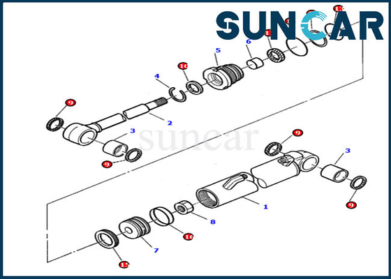 878000381 굴삭기 내부 수리 가스켓 키트 PC05-7 PC07-2 Komatsu 붐 스윙 씰링 키트