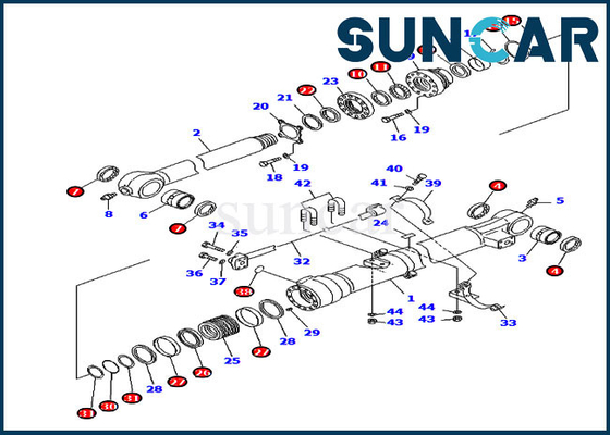 707-99-38750 7079938750 버킷 수리 씰 키트 PC200-8 Komatsu 굴착기 실린더 씰링 키트