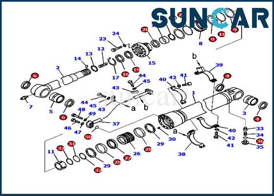 PC238USLC-11 PC210LC-10 굴삭기 707-99-50520 Komatsu 암 실린더 서비스 키트 교체 키트