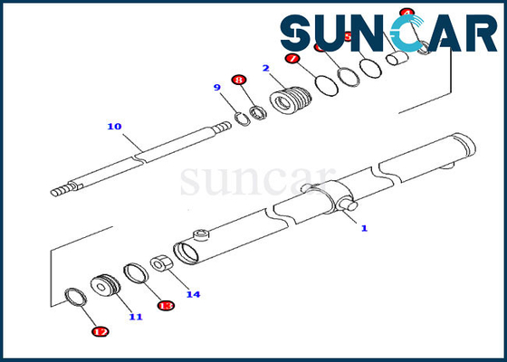 코마츠 PC120SC-6 PC200SC-7-M1을 위한 0 하락 택시 실린더 봉지 키트