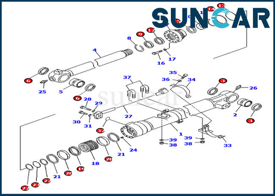 코마츠 PC228USLC-8 PC210LC-8K를 위한 707-99-45040 버킷 밀봉 키트 수리용 장비는 실내측 부품을 실린더를 답니다