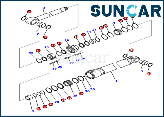 721-98-00160 붐 밀봉은 PC210I-10 PC210LCI-10 모델들 코마츠 굴삭기를 위한 유압 실린더를 장비를 답니다