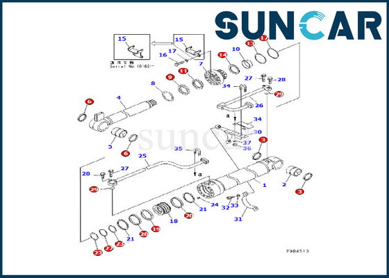 PC228USLC-1 PC228USLC-2 굴삭기를 위한 장비 적합성을 밀봉하는 코마츠 707-98-46220 붐원통