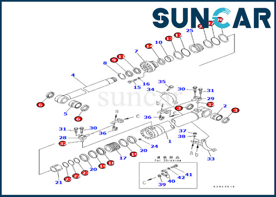 707-99-58050 적합성 PC240LC-7K PC240LC-8K 코마츠 붐 원통 인장 수리용 장비