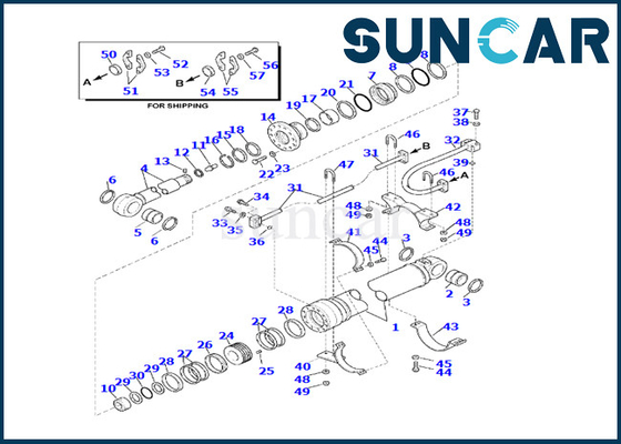 PC220LL-8 PC240LL-10 PC290LL-11을 위한 코마츠 7079976160 암 실린더 수리 봉지 키트 707-99-76160