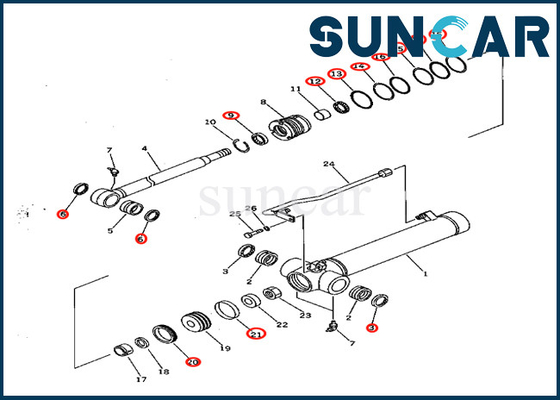 PC28UD-2 PC28UG-2 PC28UU-2 암 실린더 서비스 장비를 위한 코마츠 0