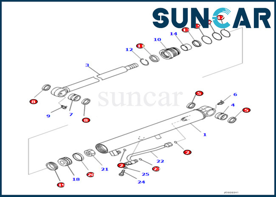 PC35MR-3 PC30MR-3 버킷 실린더 봉지 키트를 위한 코마츠 0 버킷 실린더 서비스 장비