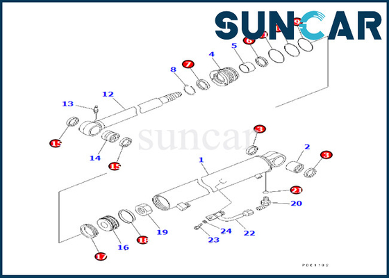 0 코마츠 암 실린더는 봉지 키트 적합성 PC35MR-1 PC35MRX-1A를 수리합니다