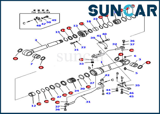PC350-8 PC300-8 707-99-58081 코마츠 밀봉 수리용 장비 팔 유압 실린더 오일 봉지 키트
