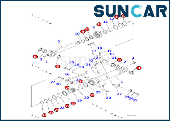 PC490LC-10 PC360NLC-11 PC360LC-11을 위한 0 버킷 실린더 밀봉 수리용 장비 코마츠