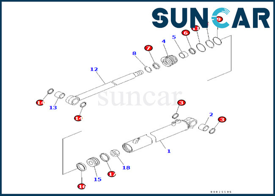 0 유가와 PC38UU-3 PC45MR-1 PC45MRX-1을 위한 웨어 방부제 슬라이드 실린더 봉지 키트 코마츠