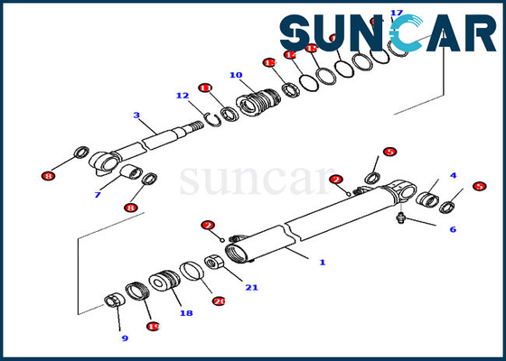 PC35MR-5 PC35MR-3 707-98-26070 붐 원통 인장 수리용 장비 코마츠 밀봉 키트