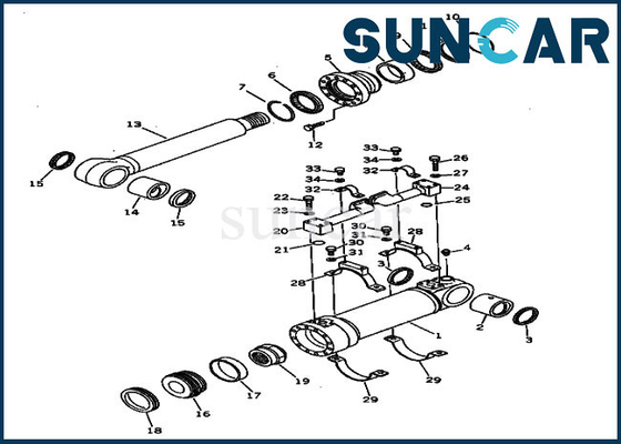 208-63-94100 PC400LC-3 PC400-3 코마츠 모델들 굴삭기를 위한 최저 덤프 실린더 봉지 키트