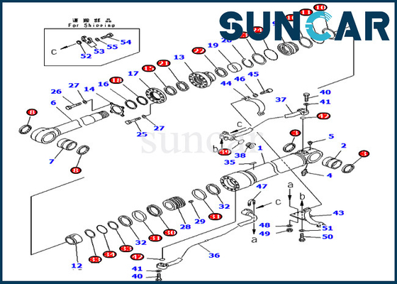 PC400-7 PC400LC-7 굴삭기 교체 서비스 부품을 위한 707-99-65210 코마츠 붐 밀봉 수리용 장비