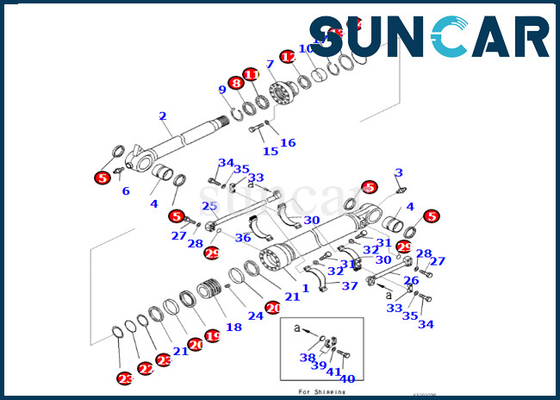 코마츠 0 버킷 실린더 봉지 키트는 PC490LC-10 PC490HRD-11E0 버킷 실린더 수리용 장비에 적합합니다