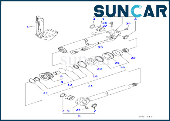 YM172976-72360 YM17297672360 버킷 실린더는 PC50FR-1 PC50FR-2를 위해 수리용 장비 코마츠를 밀봉합니다