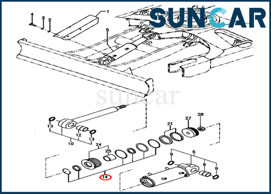 YM172187-72040 YM17218772040 블레이드 실린더 수리용 장비 굴삭기 PC70FR-1 코마츠 밀봉 키트